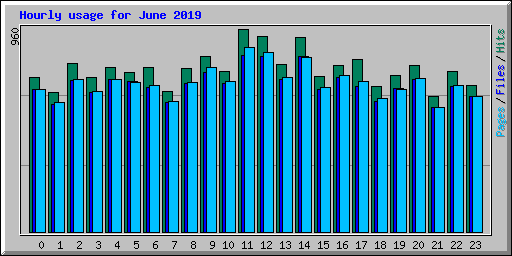 Hourly usage for June 2019